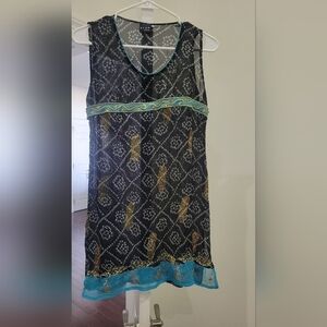 Indian beautiful short kurti in Blue sleeveless